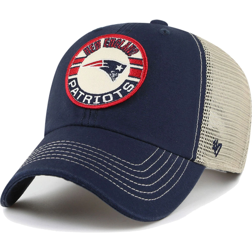 Casquette réglable Notch Trucker Clean Up des Patriots de la Nouvelle-Angleterre '47 bleu marine/naturel