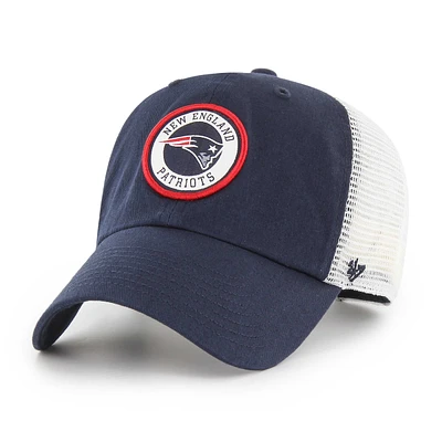 Men's '47 Navy/White New England Patriots Highline Clean Up Trucker Snapback Hat