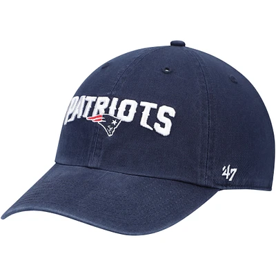 Casquette réglable avec logo alternatif '47 Navy New England Patriots Clean Up pour hommes