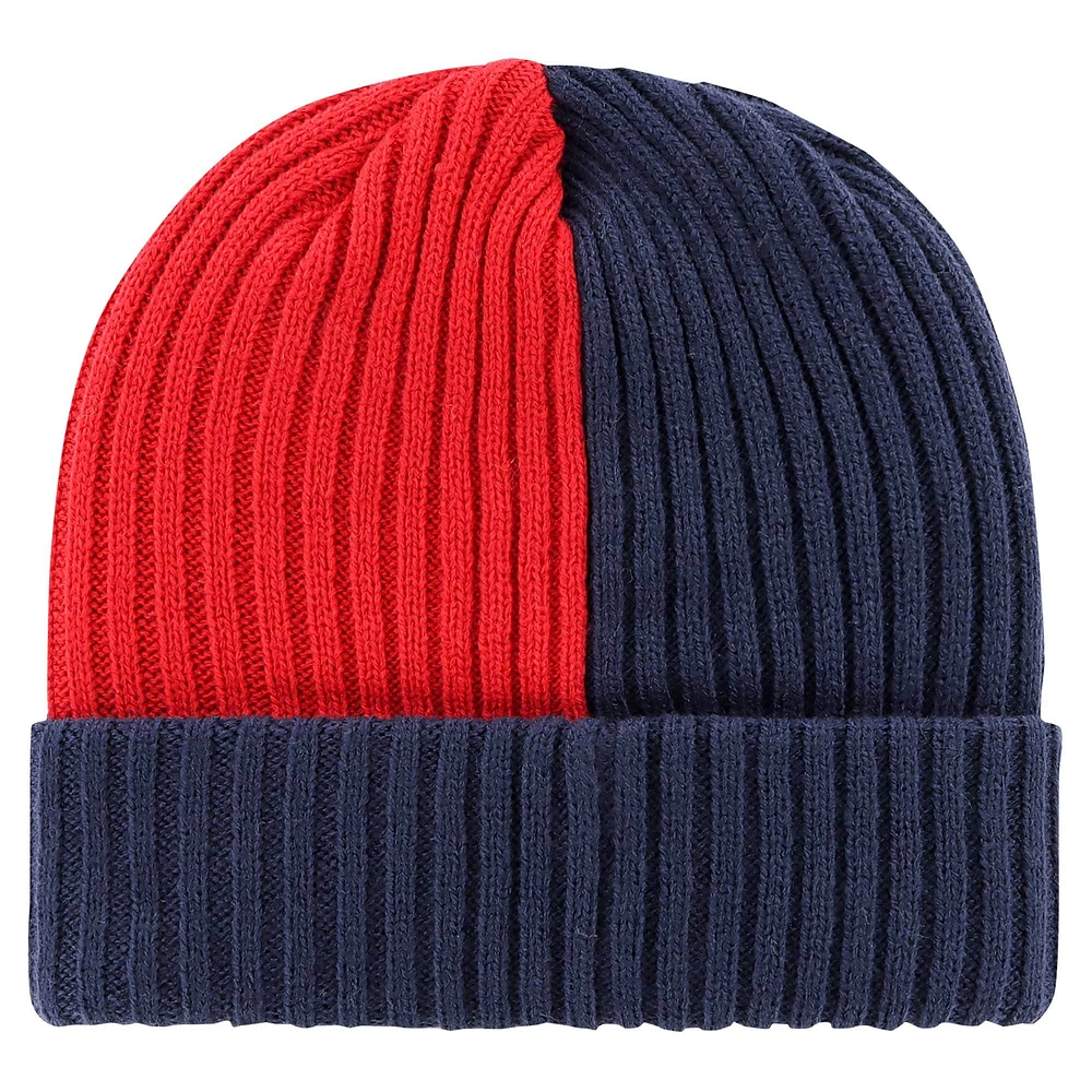 Bonnet en tricot à revers Fracture '47 Navy New England Patriots pour hommes