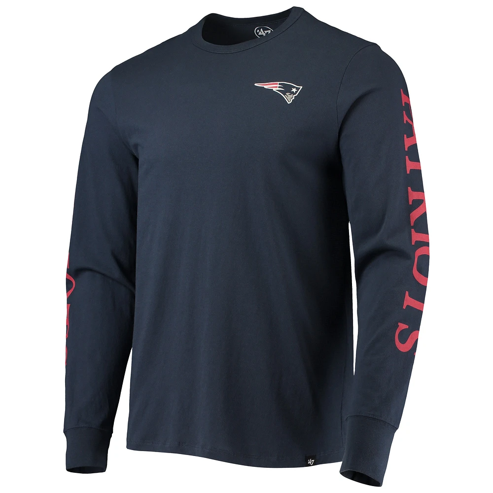 T-shirt à manches longues Franklin des New England Patriots '47 bleu marine pour homme