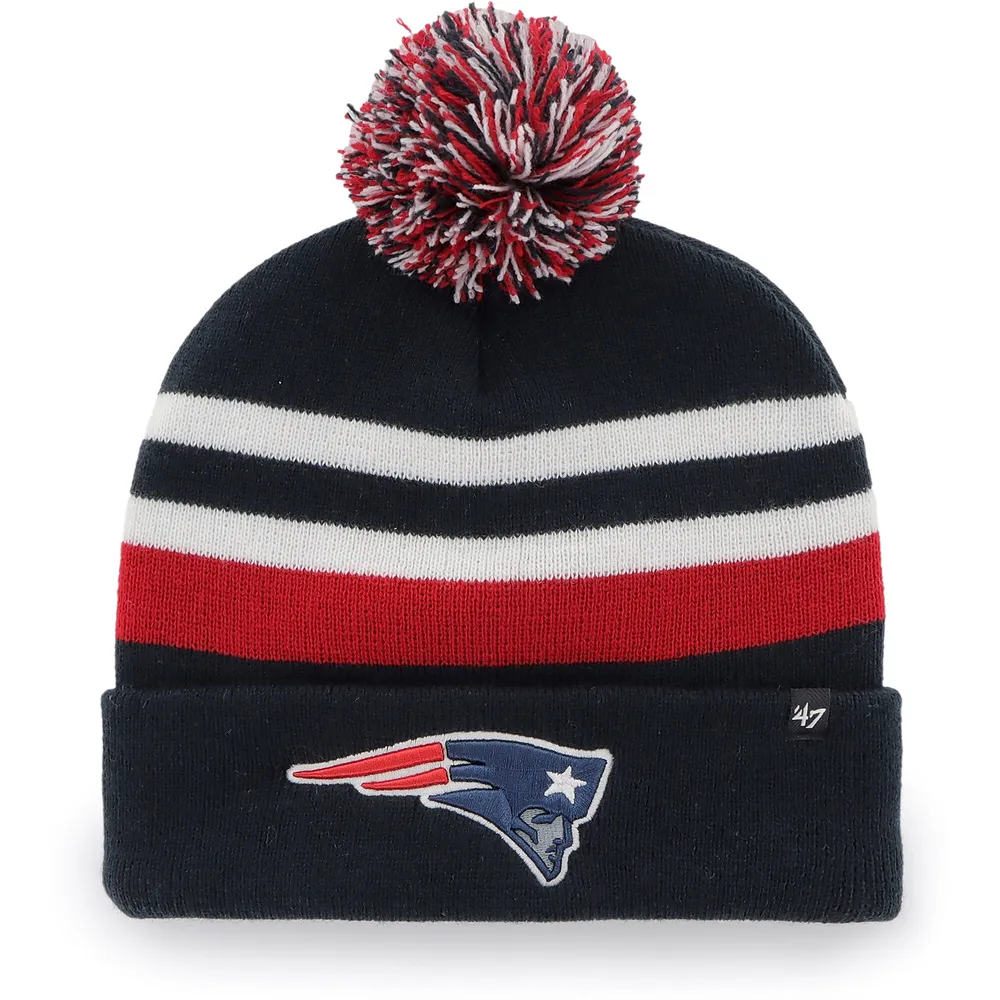 Lids New England Patriots '47 State Line Cuffed Knit Hat with Pom - Navy