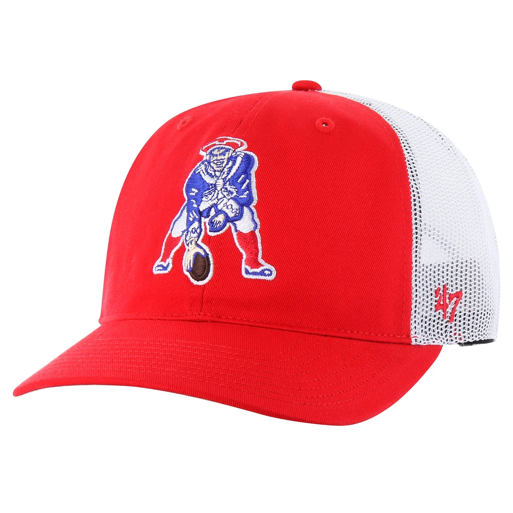 Casquette ajustable non structurée rouge/blanche New England Patriots Team '47 pour homme