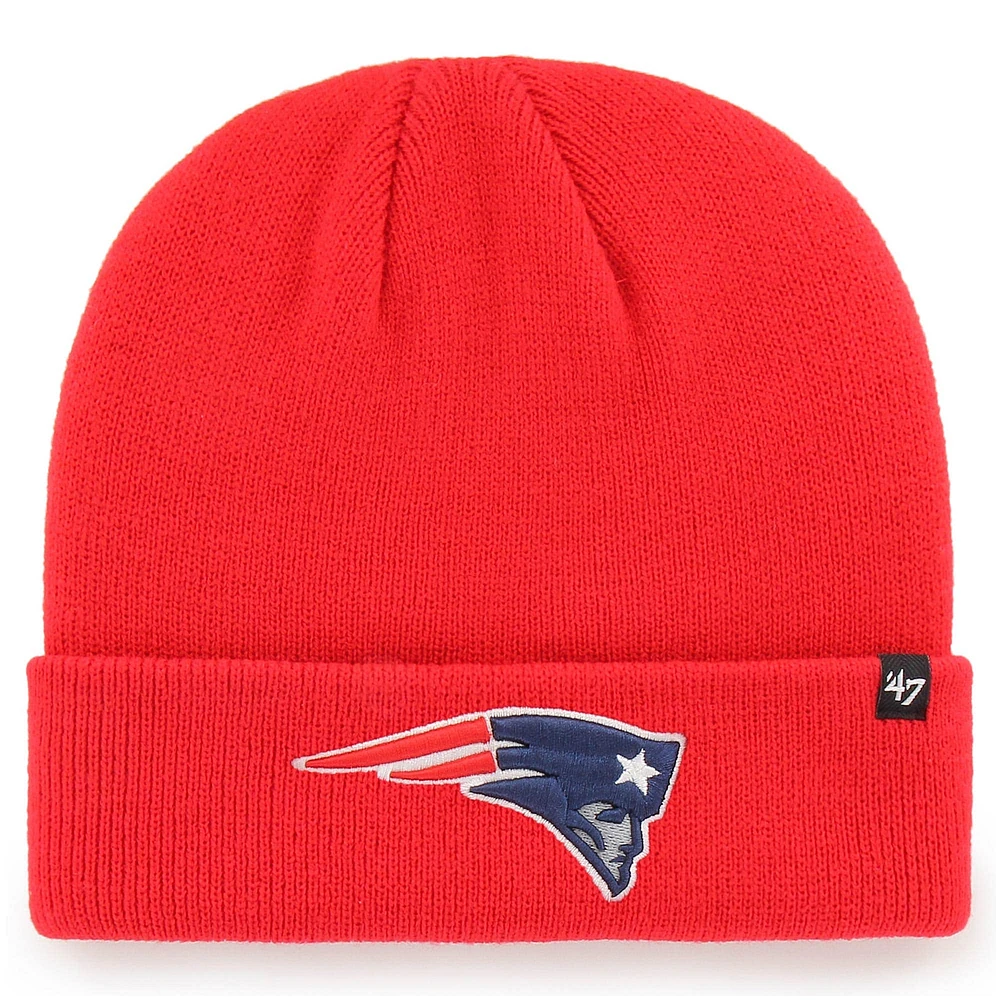 Bonnet en tricot à revers de base secondaire '47 New England Patriots rouge pour hommes