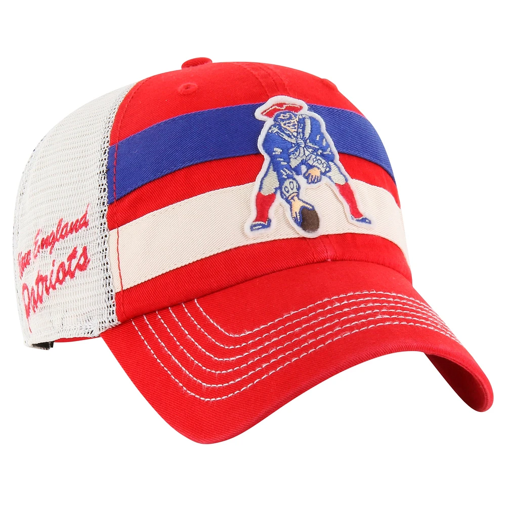 Men's '47 Red New England Patriots Throwback Clubhouse Boon Clean-Up Trucker Adjustable Hat