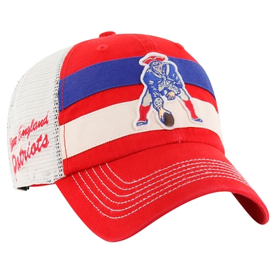 Men's '47 Red New England Patriots Throwback Clubhouse Boon Clean-Up Trucker Adjustable Hat