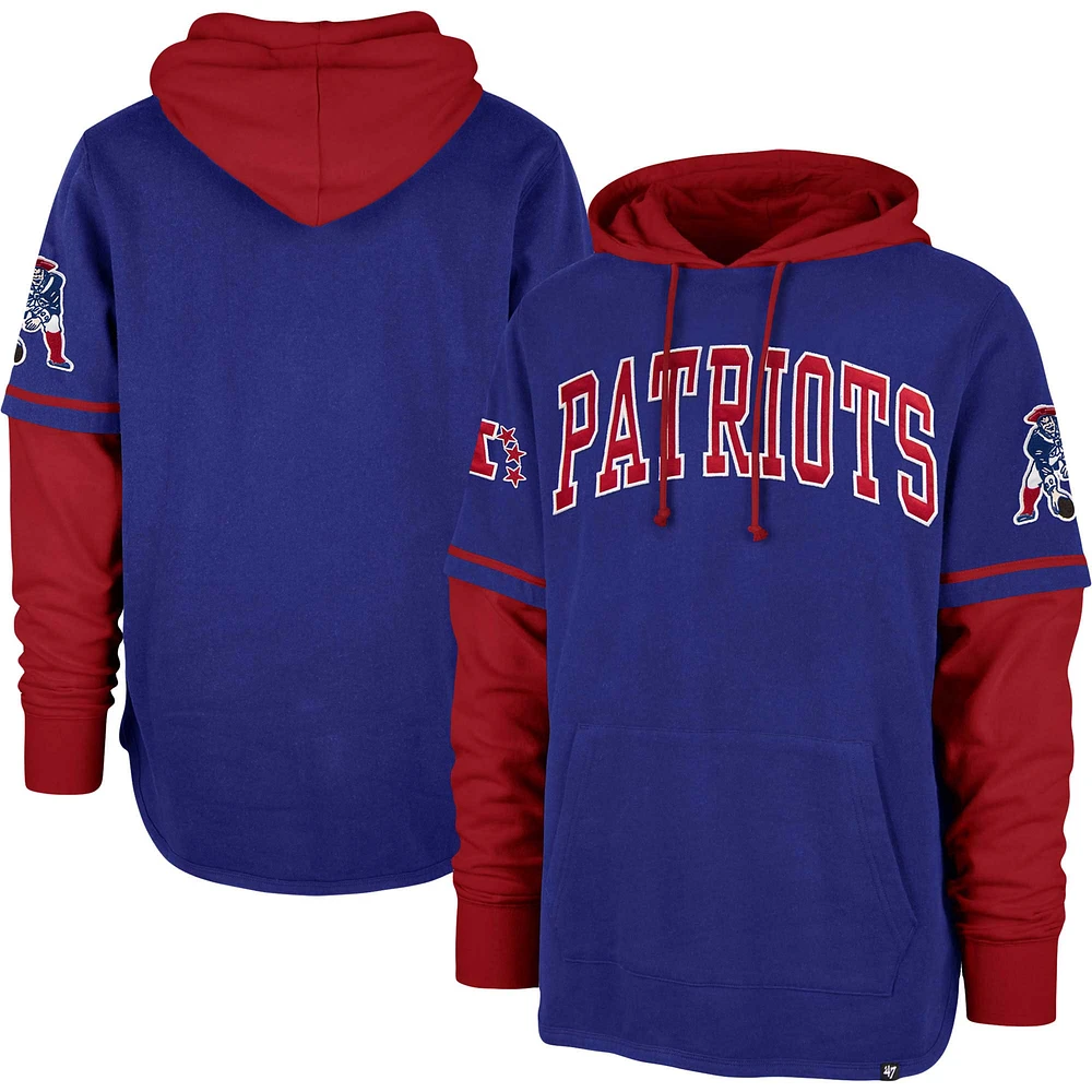 Men's '47 Royal New England Patriots Shortstop Pullover Hoodie