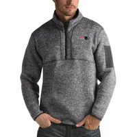 Antigua Men's Cleveland Browns Fortune Grey Quarter-Zip Pullover