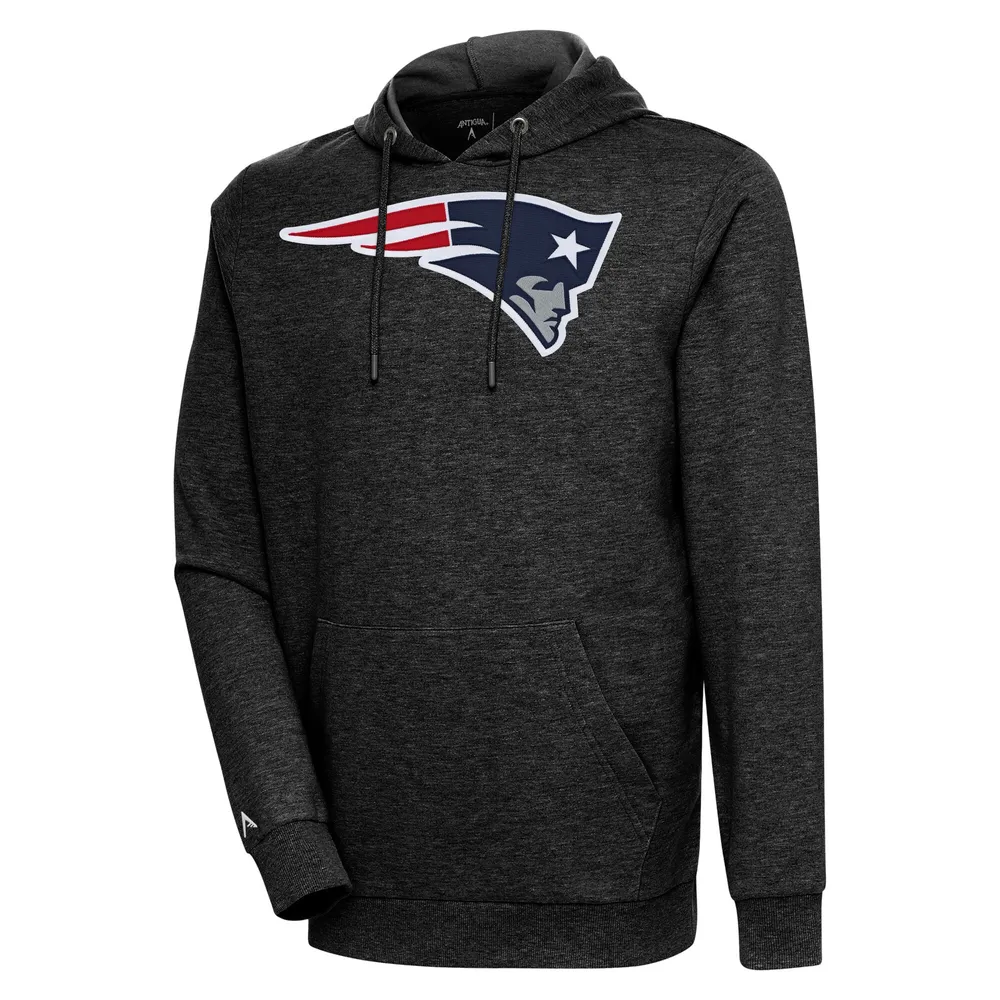 Men's Antigua White New England Patriots Victory Chenille Pullover Sweatshirt