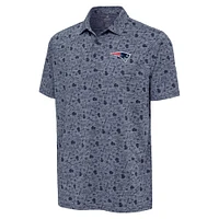 Men's Antigua Heather Navy New England Patriots Relentless Polo