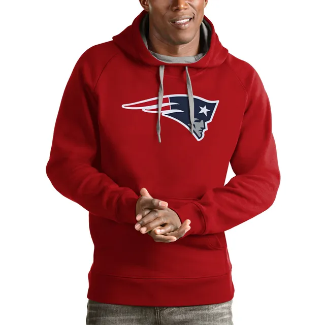 Women's Antigua Red New England Patriots Victory Chenille Pullover Sweatshirt Size: Extra Large