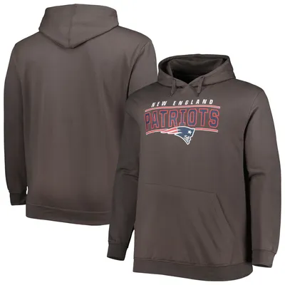 New England Patriots Big & Tall Logo Pullover Hoodie - Charcoal