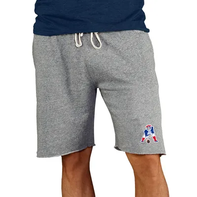 New England Patriots Concepts Sport Throwback Logo Mainstream Terry Shorts - Gray