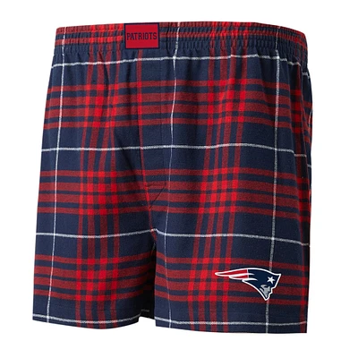 Boxer en flanelle Concord Concepts Sport pour hommes, bleu marine/rouge, New England Patriots