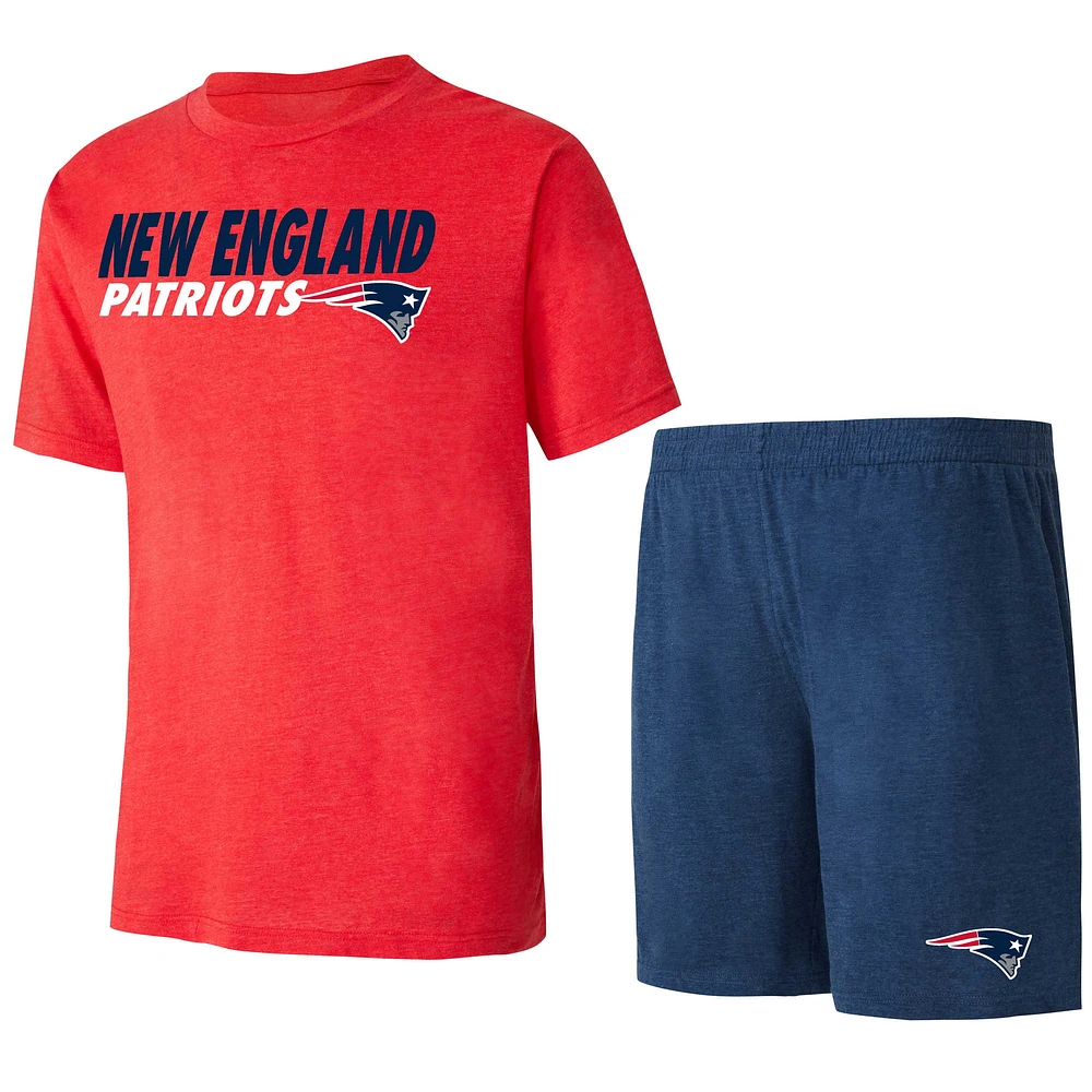 Men's Concepts Sport Navy/Red New England Patriots Meter T-Shirt & Shorts Sleep Set