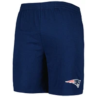 Ensemble de nuit T-shirt et short Downfield des Patriots la Nouvelle-Angleterre Concepts Sport bleu marine/blanc