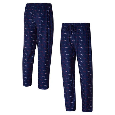 Men's Concepts Sport Navy New England Patriots Record Allover Print Knit Pants