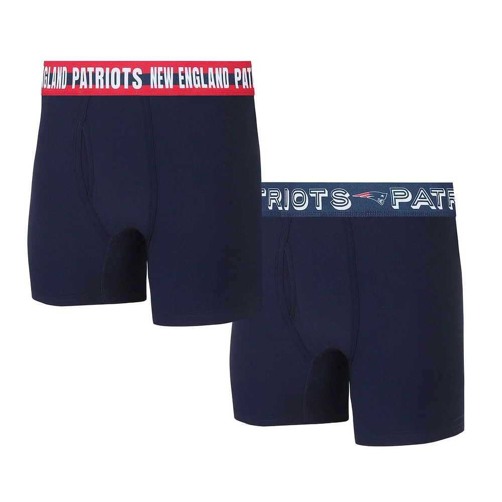 Lot de deux boxers Concepts Sport New England Patriots en tricot pour hommes