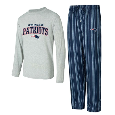 Ensemble de nuit pour homme Concepts Sport New England Patriots Petition avec t-shirt à manches longues et pantalon