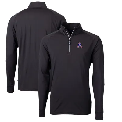 New England Patriots Cutter & Buck Adapt Eco Knit Stretch Recycled Quarter-Zip Throwback Pullover Top