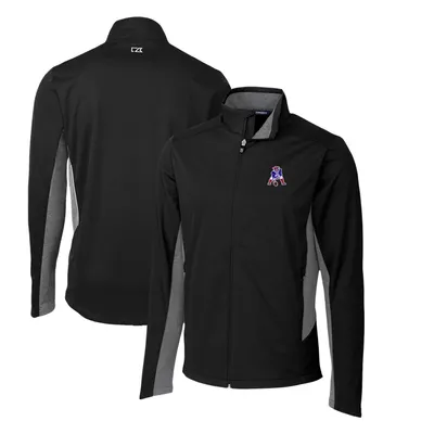 New England Patriots Cutter & Buck Throwback Logo Navigate Softshell Big Tall Full-Zip Jacket