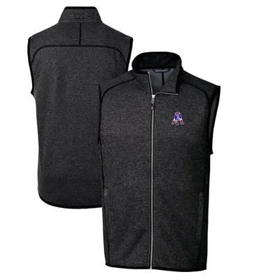 New England Patriots Cutter & Buck Throwback Logo Mainsail Sweater-Knit Full-Zip Vest