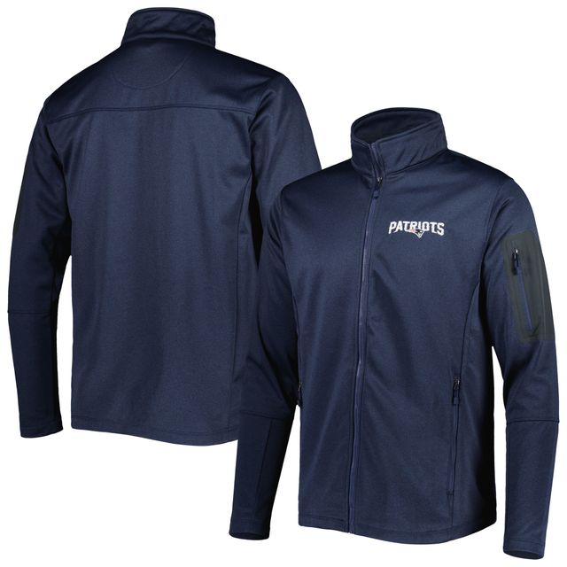 Dunbrooke Heather Navy New England Patriots Veste Freestyle Tech Fleece enduite entièrement zippée pour homme