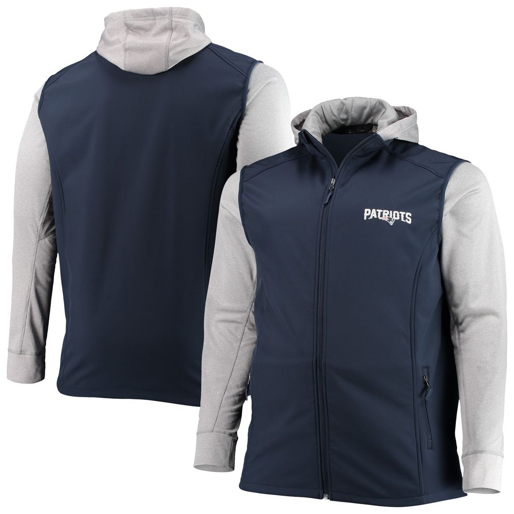 Men's Dunbrooke Navy/Gray New England Patriots Big & Tall Alpha Full-Zip Hoodie Jacket