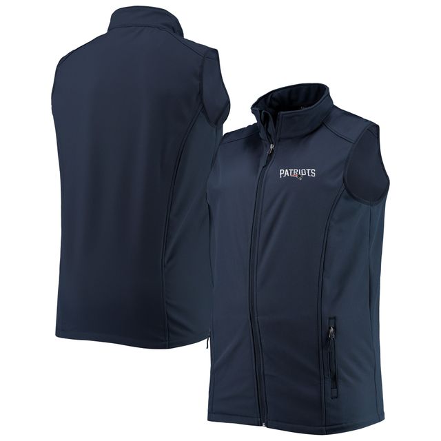 Dunbrooke Navy New England Patriots Big & Tall Archer Softshell Gilet à fermeture éclair intégrale pour homme