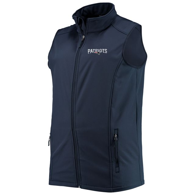 Dunbrooke Navy New England Patriots Big & Tall Archer Softshell Gilet à fermeture éclair intégrale pour homme