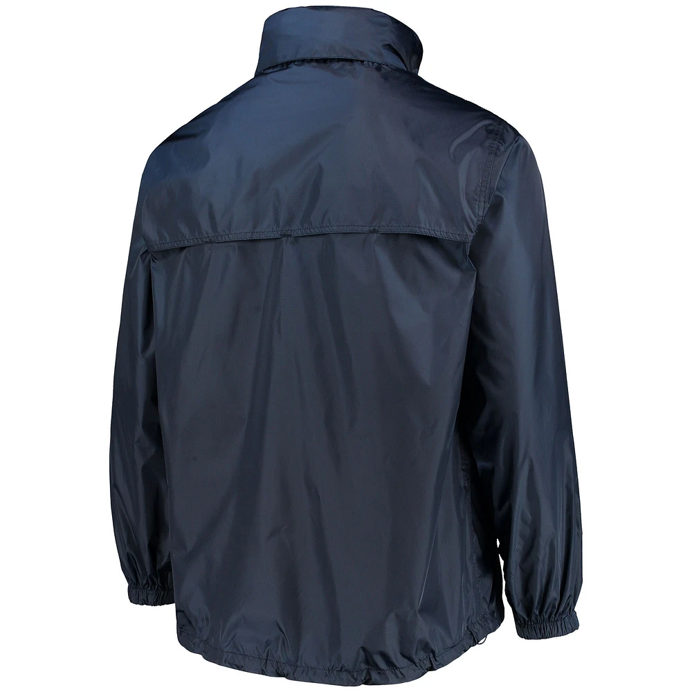 Dunbrooke Navy New England Patriots Circle Sportsman Veste imperméable compressible légère à fermeture éclair intégrale pour homme