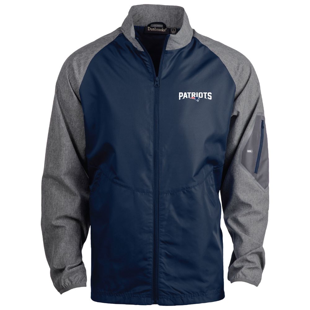 Men's Dunbrooke Navy New England Patriots Hurricane Raglan Full-Zip Windbreaker Jacket