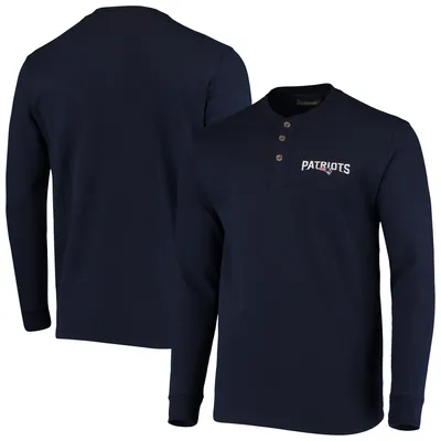 New England Patriots Dunbrooke Logo Maverick Thermal Henley Long Sleeve T-Shirt - Navy