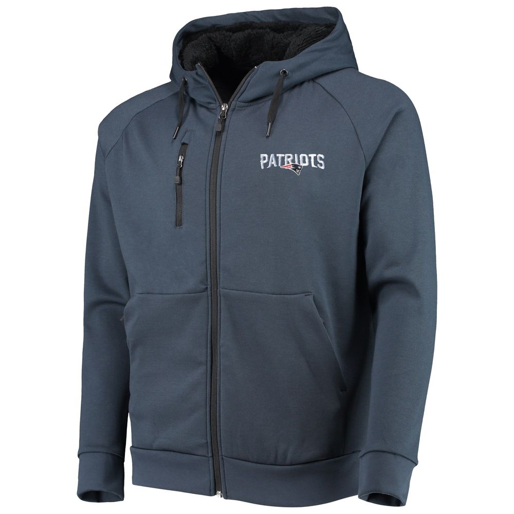 Men's Dunbrooke Navy New England Patriots Shag Tri-Blend Full-Zip Raglan Hoodie