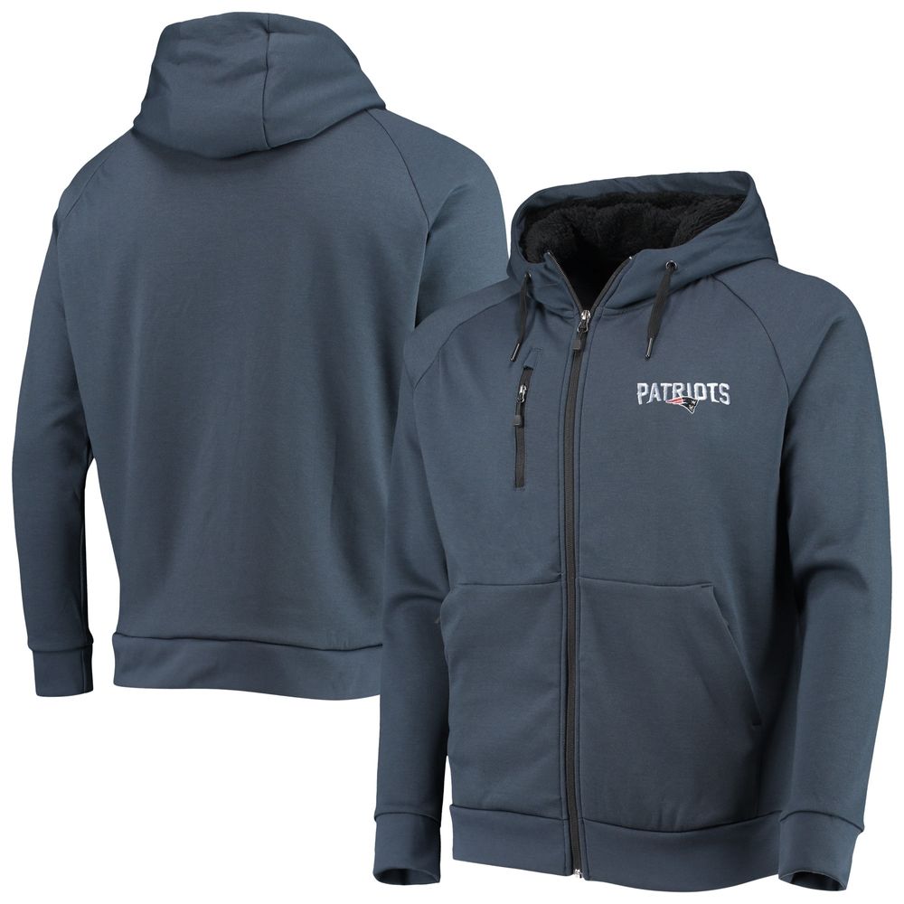 Men's Dunbrooke Navy New England Patriots Shag Tri-Blend Full-Zip Raglan Hoodie