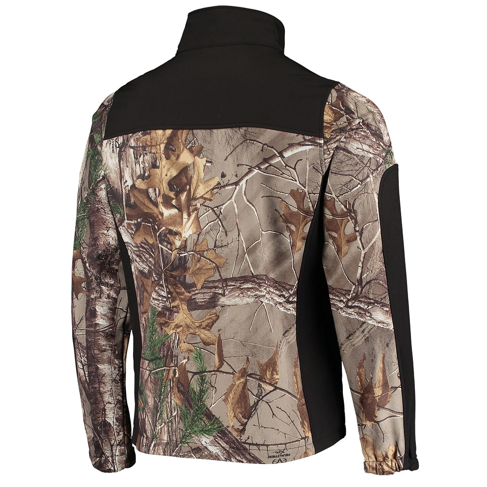 Veste Softshell à fermeture éclair intégrale Dunbrooke Realtree Camo/Noir New England Patriots Circle Hunter pour hommes