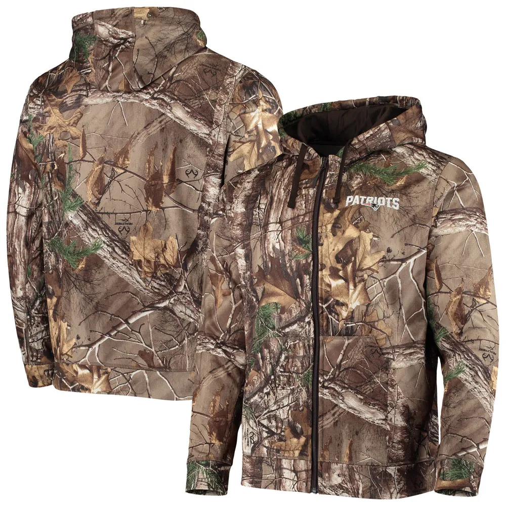 Men's Dunbrooke Realtree Camo New England Patriots Trophy Tech Fleece Full-Zip Hoodie