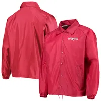 Men's Dunbrooke Red New England Patriots Coaches Classic Raglan Full-Snap Windbreaker Jacket