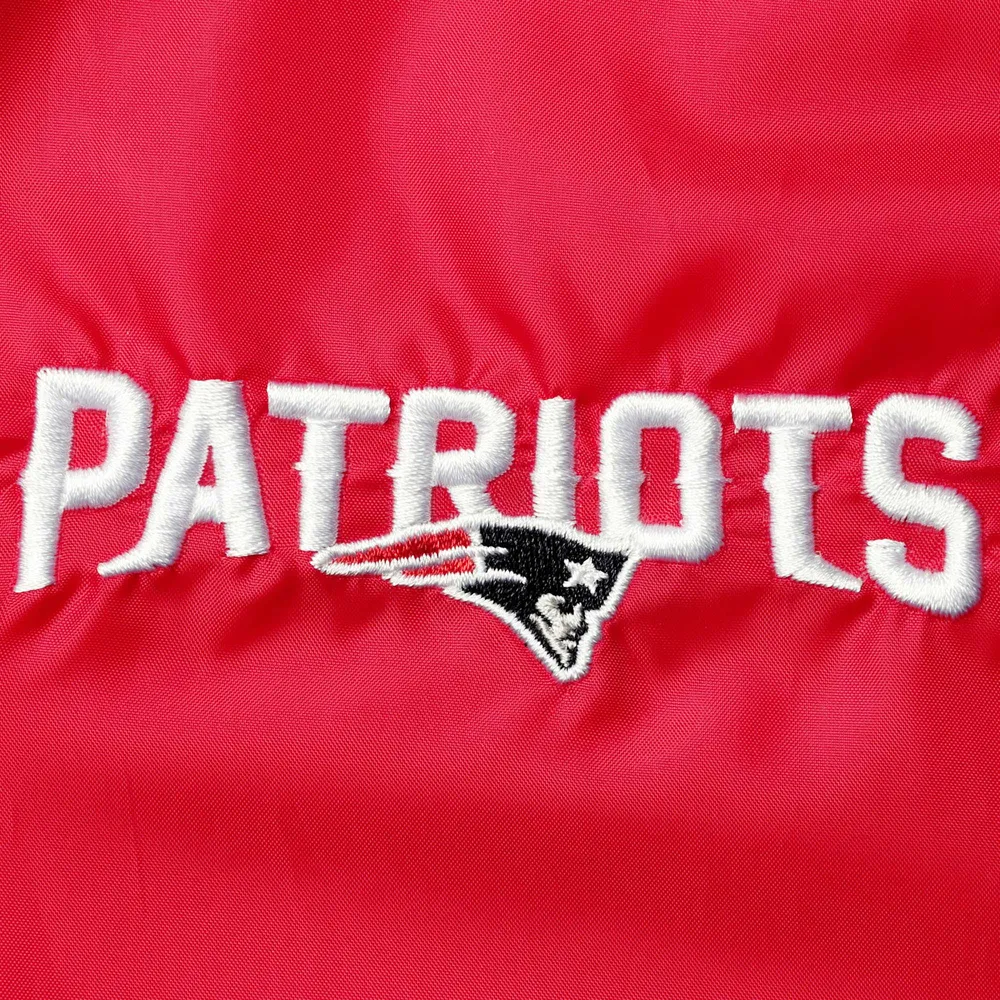 Dunbrooke Red New England Patriots Coaches Veste coupe-vent raglan classique à boutons-pression pour homme