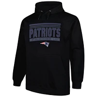 Men's Fanatics Black New England Patriots Big & Tall Pop Pullover Hoodie