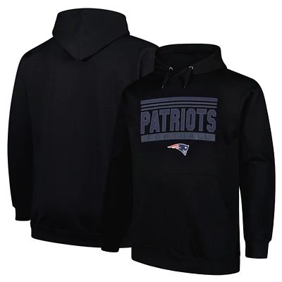 Men's Fanatics Black New England Patriots Big & Tall Pop Pullover Hoodie