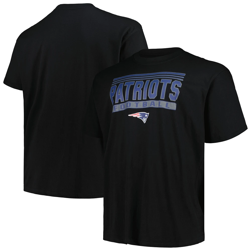 T-shirt pop noir Big & Tall Fanatics pour hommes des New England Patriots