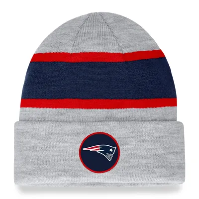 New England Patriots Fanatics Branded Logo Cuffed Knit Hat - Heather Gray