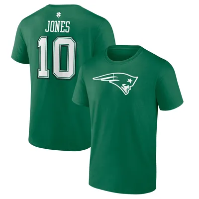 Mac Jones New England Patriots Fanatics Branded St. Patrick's Day Icon Player T-Shirt - Green