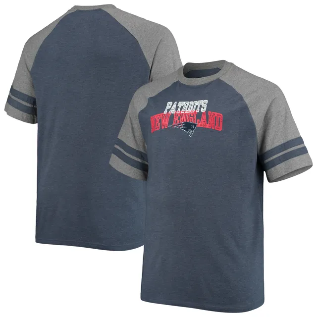 Men's Nike Red/Navy New England Patriots Fan Gear Colorblock Tri-Blend  T-Shirt