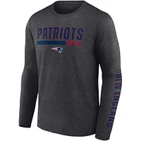 T-shirt à manches longues Fanatics Charcoal New England Patriots pour hommes