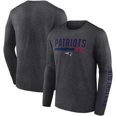 T-shirt à manches longues Fanatics Charcoal New England Patriots pour hommes