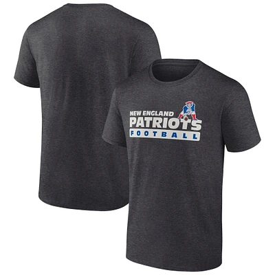 Men's Fanatics Heather Charcoal New England Patriots Going Old School T-Shirt