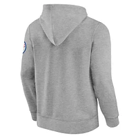 Sweat à capuche enfiler Fanatics Heather Grey New England Patriots pour hommes