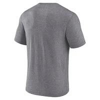 T-shirt tri-blend Warped Block de la collection Fanatics Heather Grey pour homme des New England Patriots